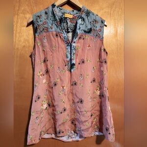 GUC Anthropology Sleeveless Blouse/Tunic Small Whimsical